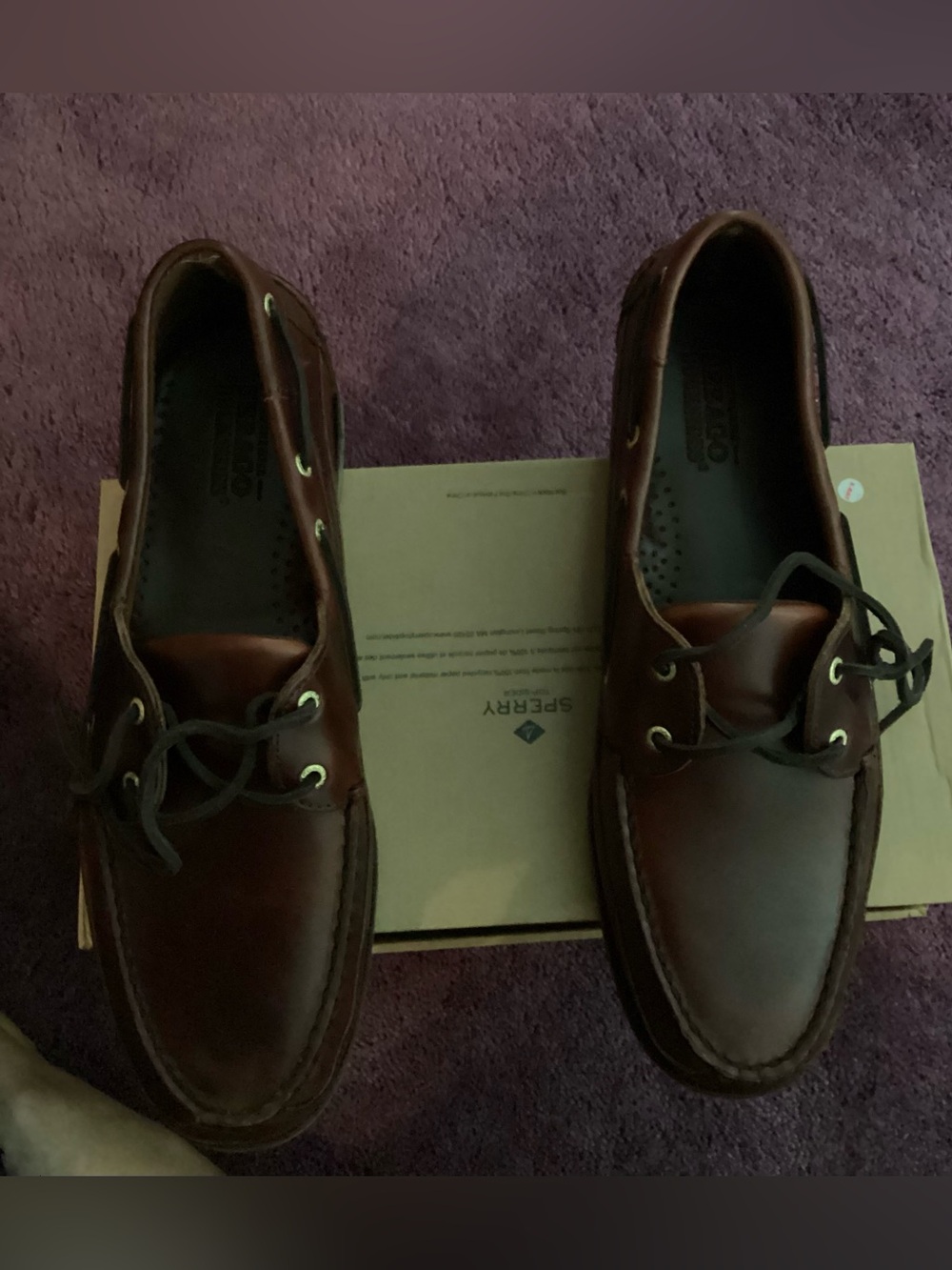 Sperry Dark Brown Leather Men’s Boat Shoes Size 13W